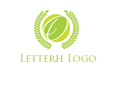 letter o inside the circle with olive leafs logo