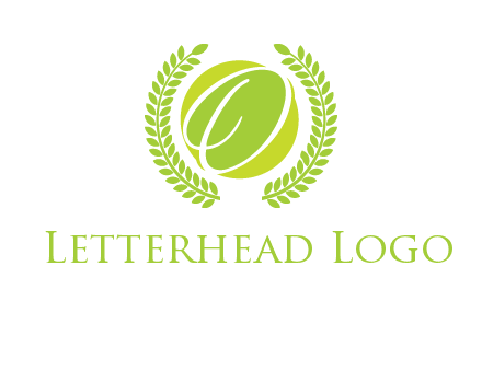 letter o inside the circle with olive leafs logo