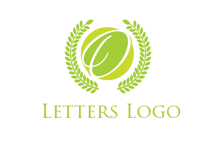 letter o inside the circle with olive leafs logo