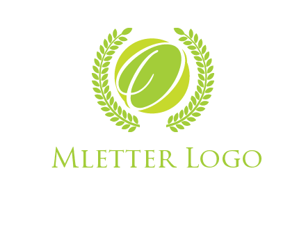 letter o inside the circle with olive leafs logo
