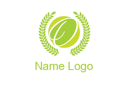 letter o inside the circle with olive leafs logo