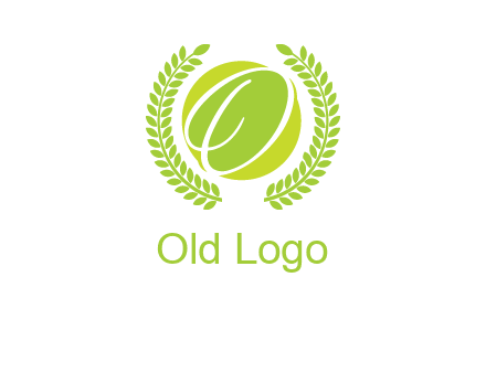 letter o inside the circle with olive leafs logo