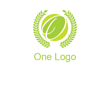 letter o inside the circle with olive leafs logo