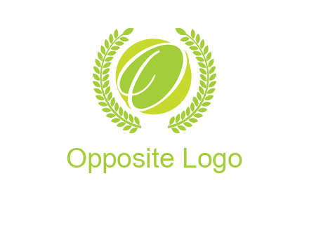 letter o inside the circle with olive leafs logo