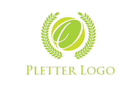 letter o inside the circle with olive leafs logo