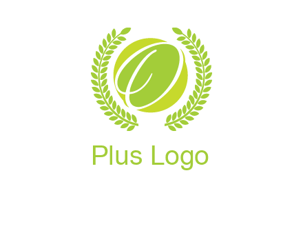 letter o inside the circle with olive leafs logo