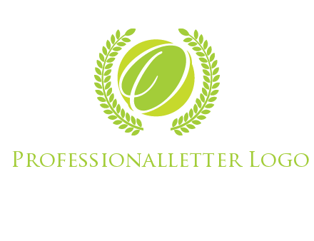 letter o inside the circle with olive leafs logo