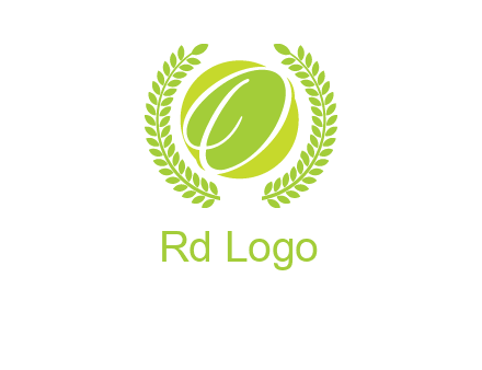 letter o inside the circle with olive leafs logo
