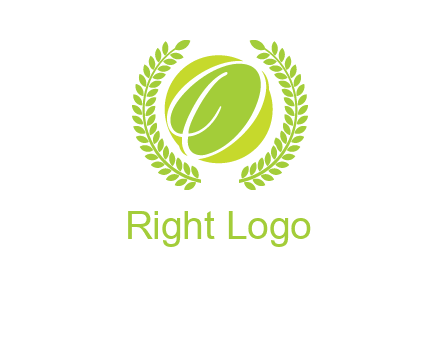 letter o inside the circle with olive leafs logo