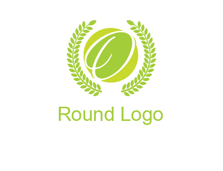letter o inside the circle with olive leafs logo