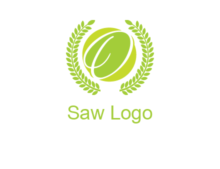 letter o inside the circle with olive leafs logo