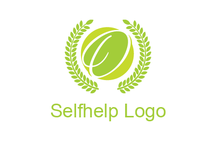 letter o inside the circle with olive leafs logo
