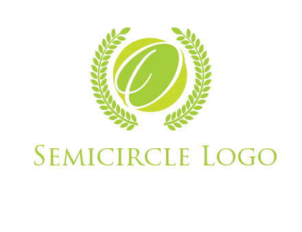 letter o inside the circle with olive leafs logo