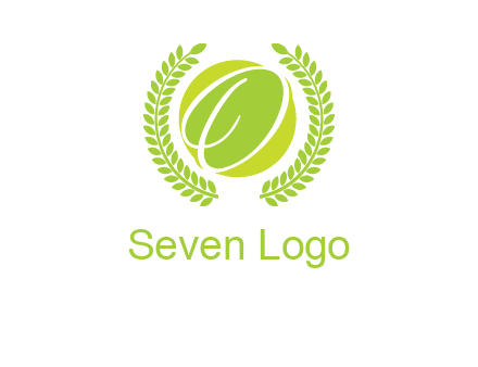letter o inside the circle with olive leafs logo