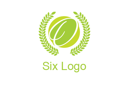 letter o inside the circle with olive leafs logo