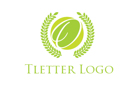 letter o inside the circle with olive leafs logo