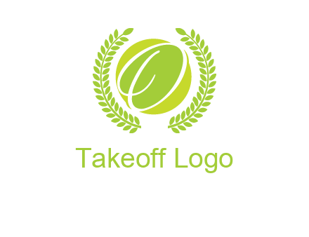 letter o inside the circle with olive leafs logo