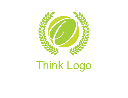 letter o inside the circle with olive leafs logo