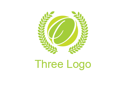 letter o inside the circle with olive leafs logo