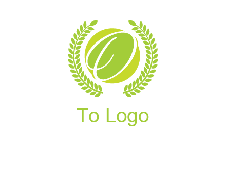 letter o inside the circle with olive leafs logo