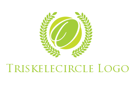 letter o inside the circle with olive leafs logo