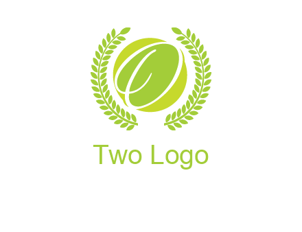 letter o inside the circle with olive leafs logo