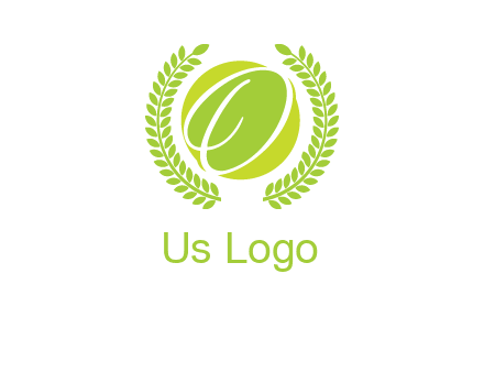 letter o inside the circle with olive leafs logo