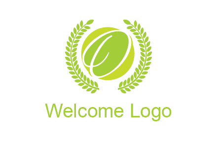 letter o inside the circle with olive leafs logo