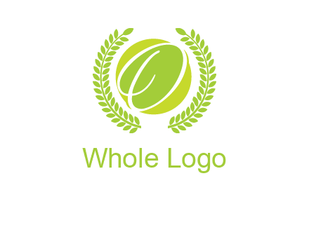 letter o inside the circle with olive leafs logo