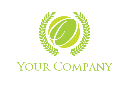letter o inside the circle with olive leafs logo