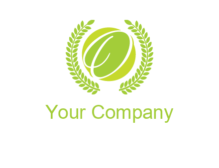 letter o inside the circle with olive leafs logo