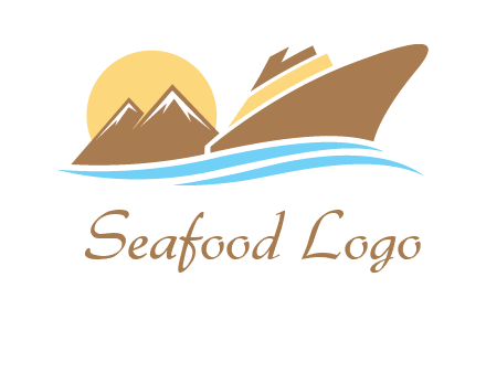 island with sun yacht logo