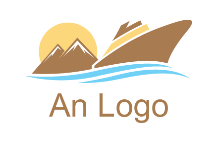 island with sun yacht logo