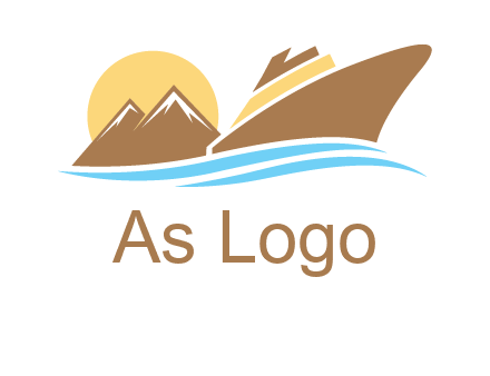 island with sun yacht logo