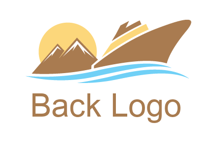 island with sun yacht logo