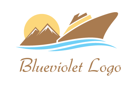 island with sun yacht logo