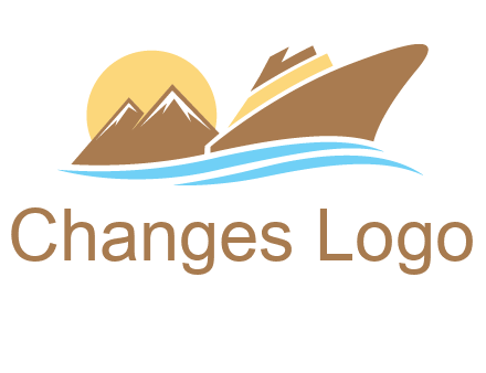 island with sun yacht logo