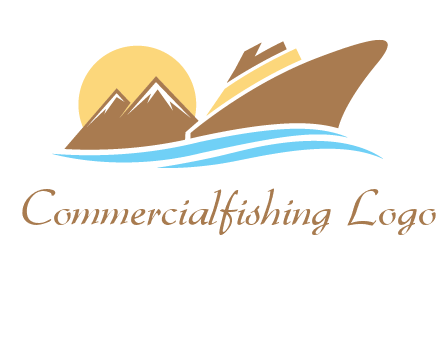 island with sun yacht logo