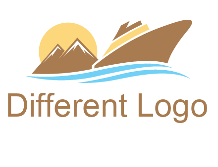 island with sun yacht logo