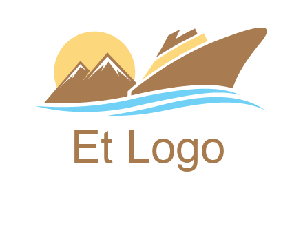 island with sun yacht logo