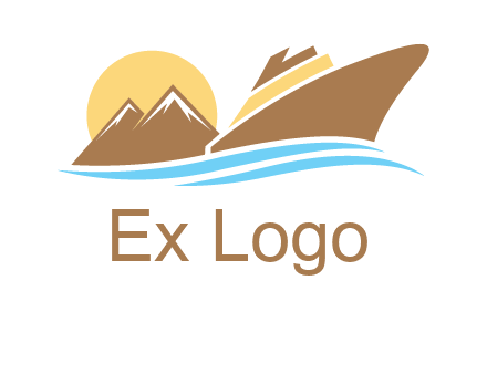 island with sun yacht logo