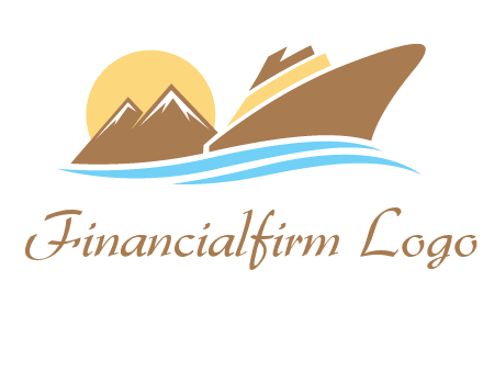 island with sun yacht logo