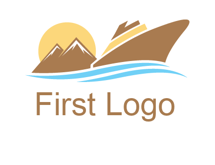 island with sun yacht logo