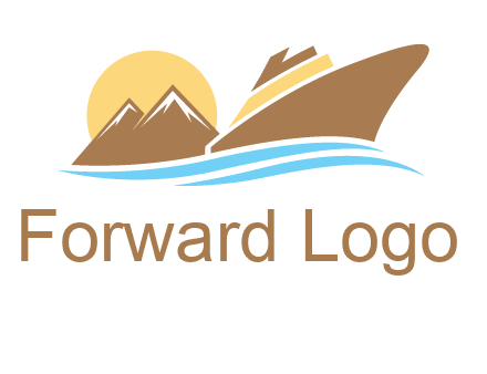 island with sun yacht logo