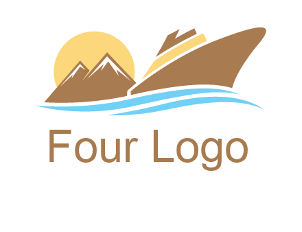 island with sun yacht logo