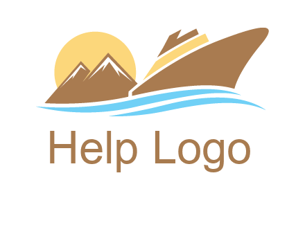 island with sun yacht logo