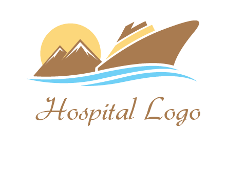 island with sun yacht logo