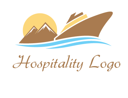 island with sun yacht logo