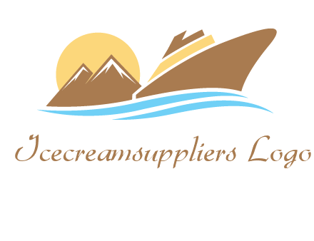 island with sun yacht logo