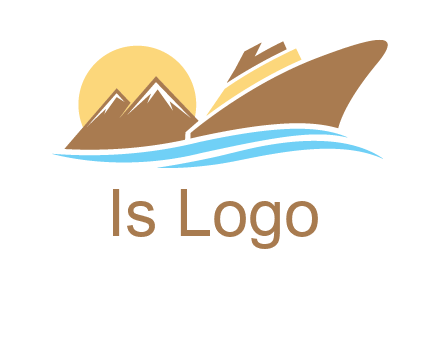 island with sun yacht logo